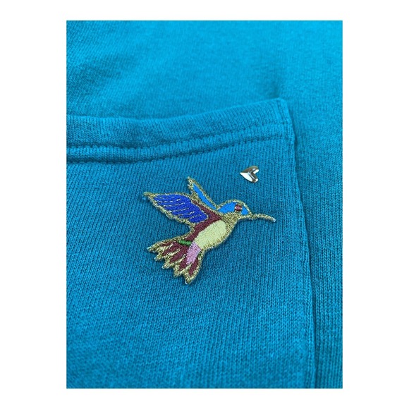 RARE VTG 90s Jerzees Fleece Ladies & Dames Hummingbird Teal Sweater Cardigan XL - Picture 5 of 15